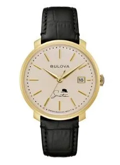 Citizen® Bulova Frank Sinatra Men's Mechanical Black Crocodile Strap Watch