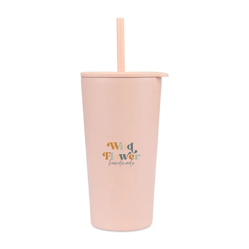Aviana™ Rowan Recycled Straw Tumbler - 17 Oz. - Light Peach