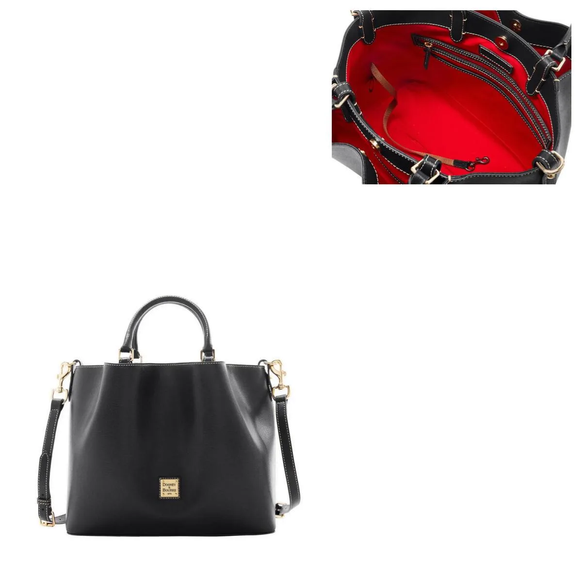 Dooney & Bourke Black Saffiano Large Barlow