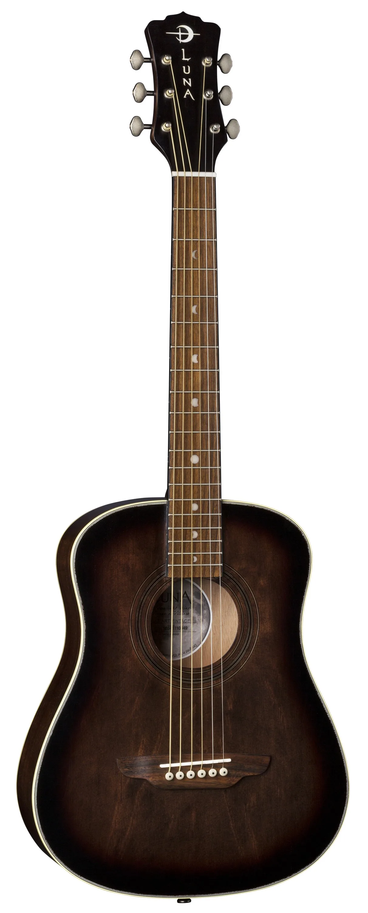 Luna Safari Art Vintage Travel Acoustic Guitar w/Gigbag