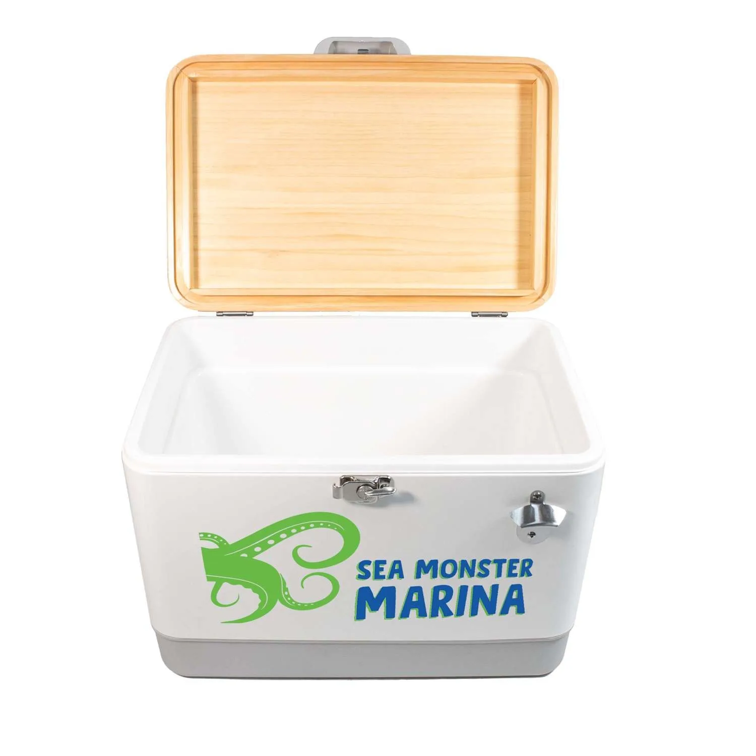 Sasquatch 54QT Wood Top Cooler, Front Decal view 4
