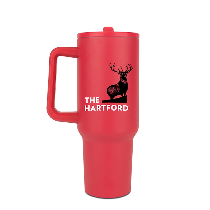 40 Oz. Hydravault FlipStraw Tumbler w/Handle view 4