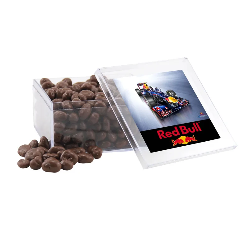 Acrylic Box w/Choc Covered Raisins