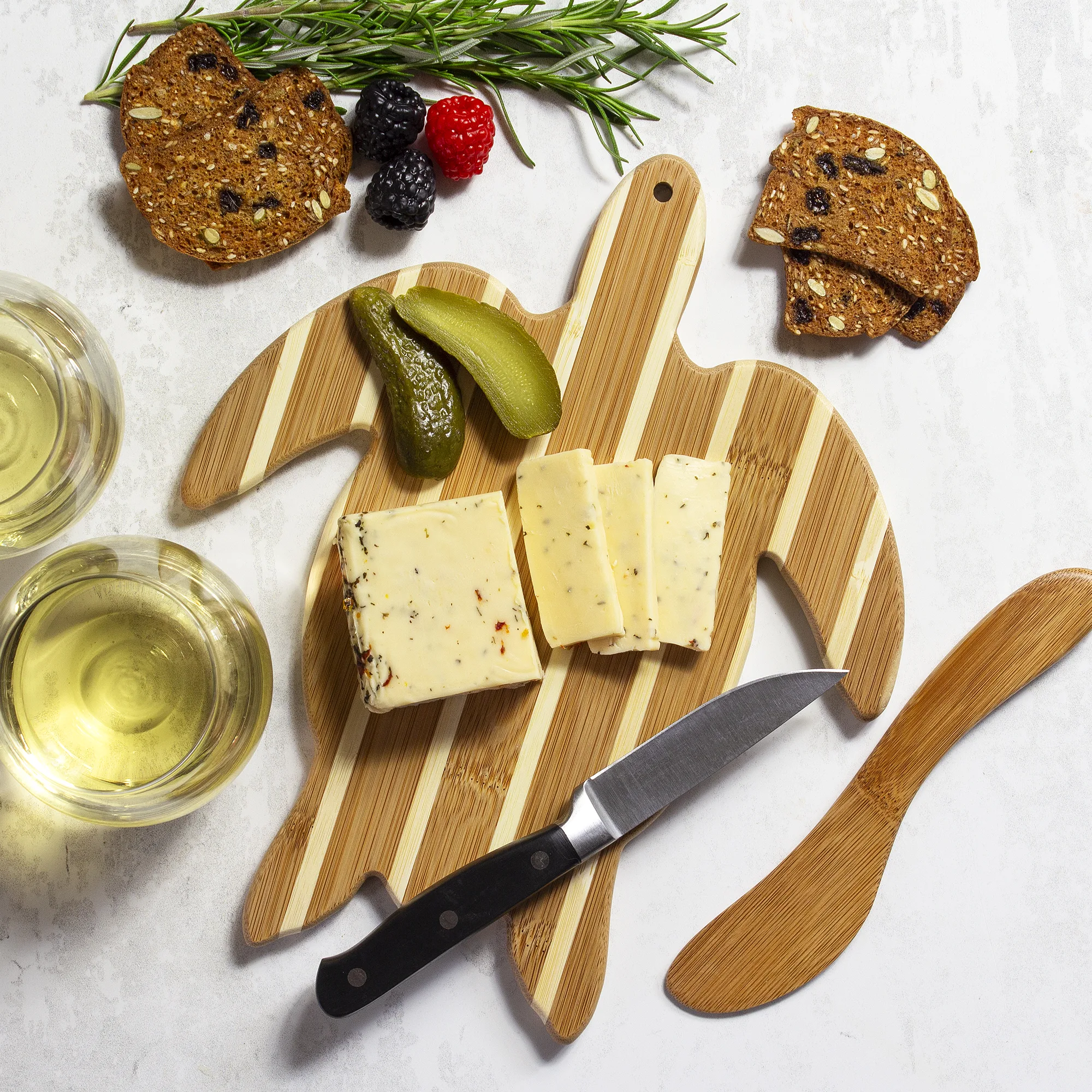 Sea Turtle Charcuterie Board with Spreader Knife Gift Set view 5