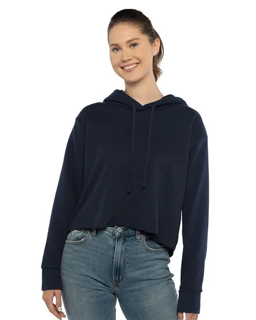 Next Level Women's Laguna Sueded Raw Edge Crop Hoodie