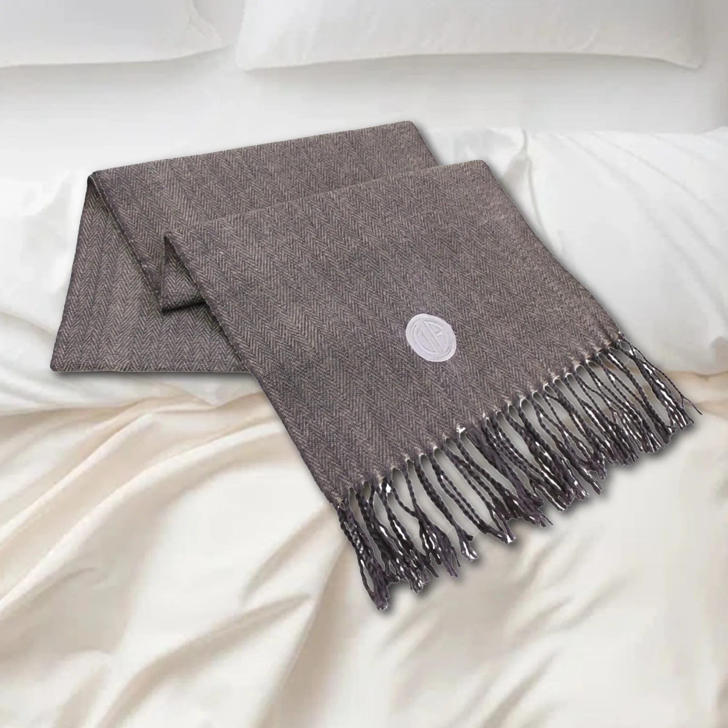 Herringbone Lambswool Scarf (Laser Patch)