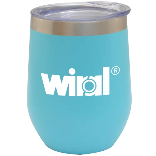 12 Oz. Stemless Insulated Vacuum Wine Cup Glass