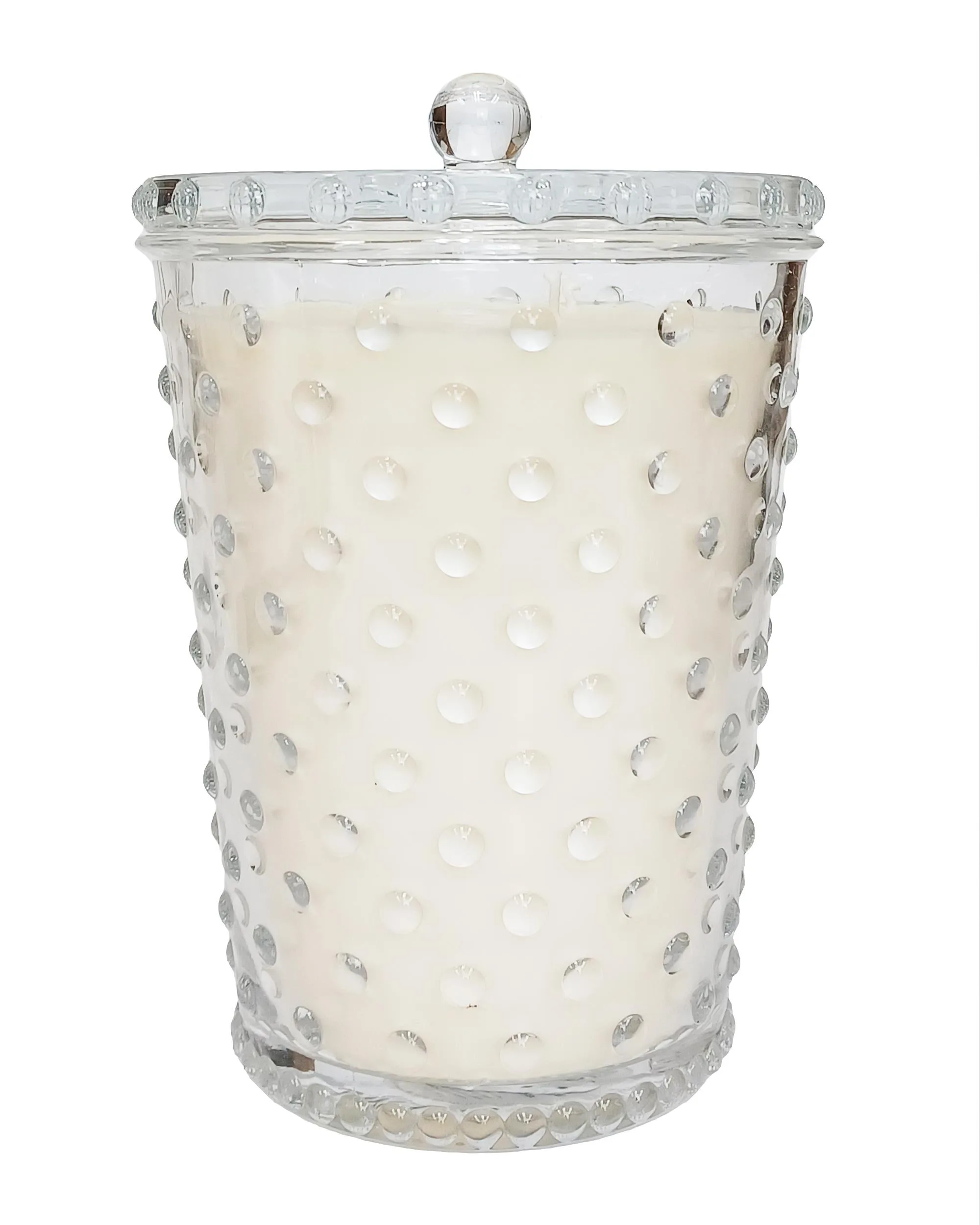 K.Hall Studio Grande Creme Fresh Hobnail Glass Candle
