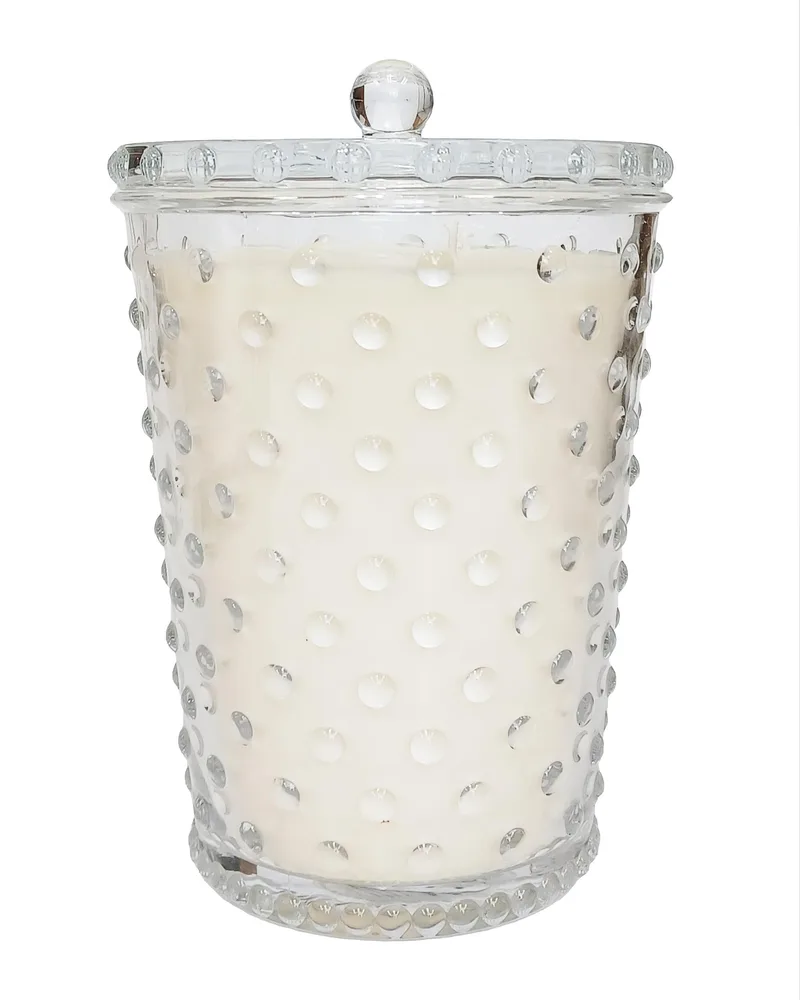 K.Hall Studio Grande Creme Fresh Hobnail Glass Candle
