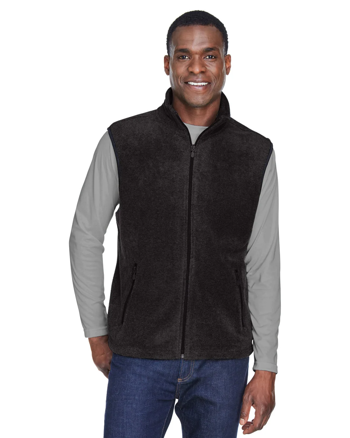 Harriton Unisex Fleece Full-Zip Vest