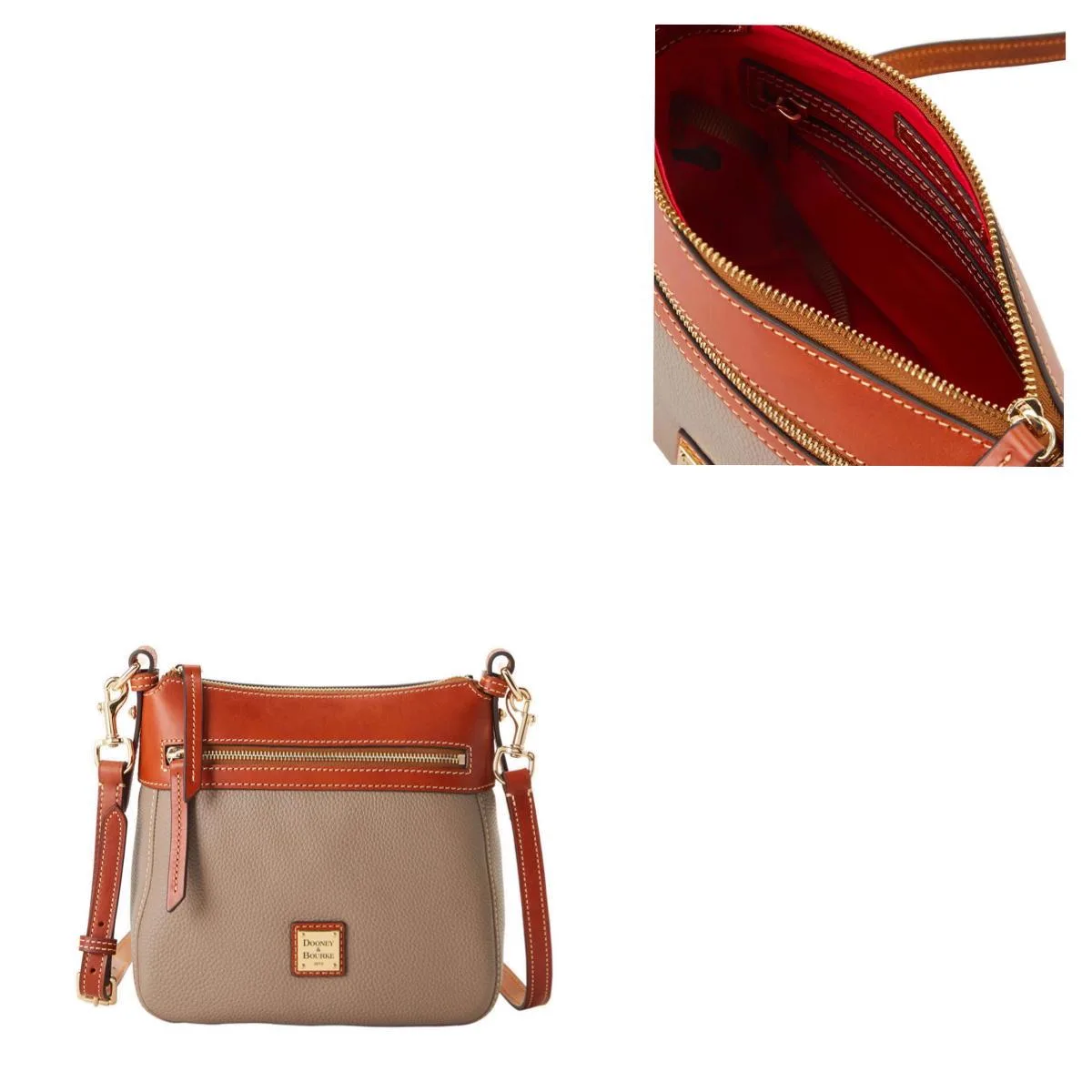Dooney & Bourke Pebble Grain Crossbody 25 Bag - Taupe Beige