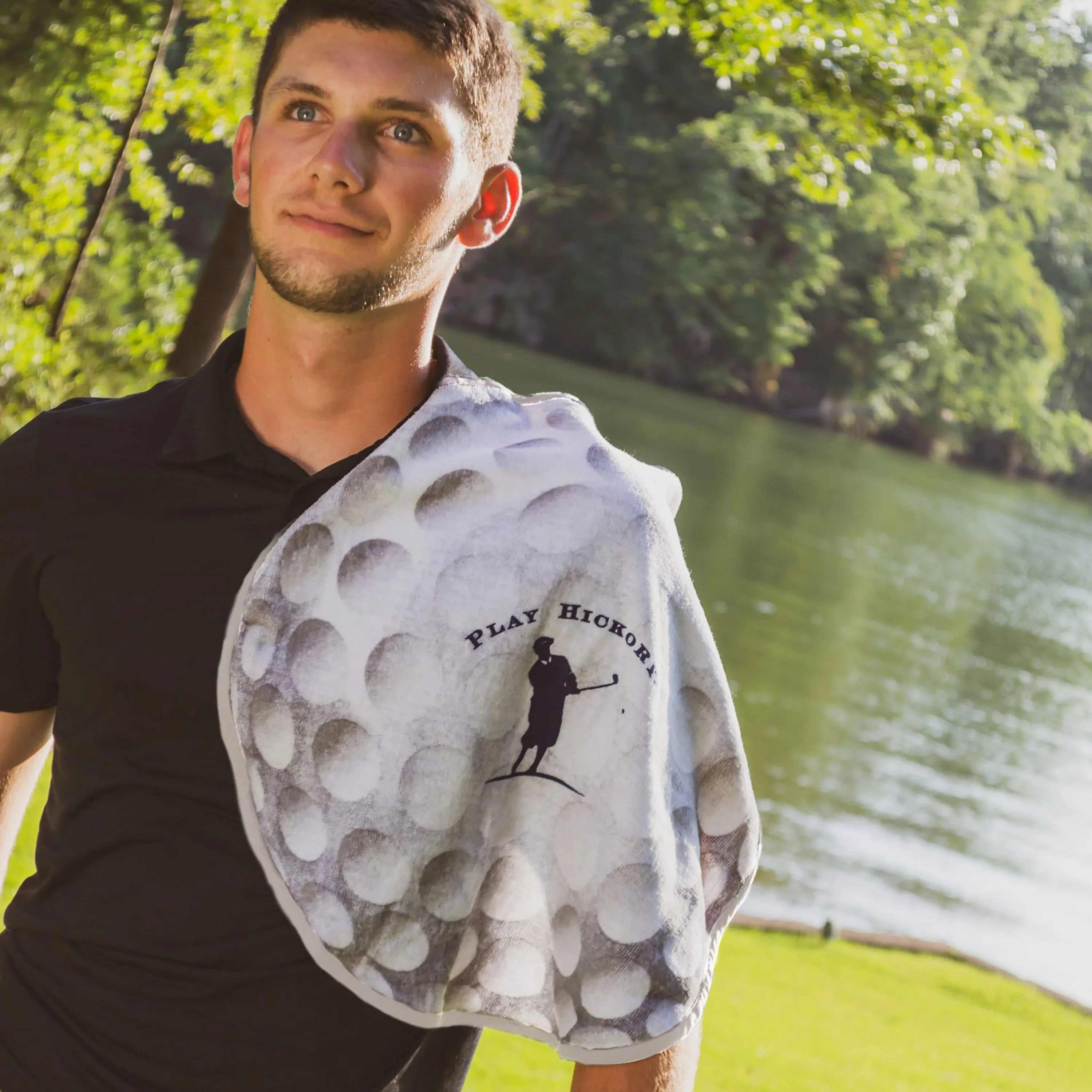 Fiber Reactive Golf Ball Shaped Sport Towel (Screen Print)