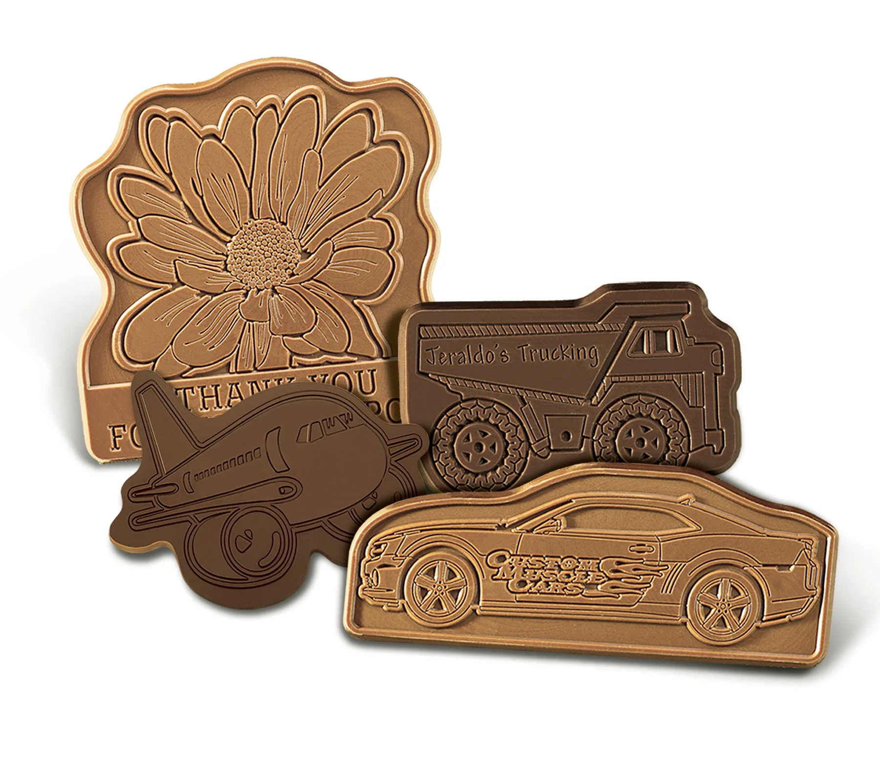 3"x 3" Custom Decorated Chocolate Shape with Clear Packaging