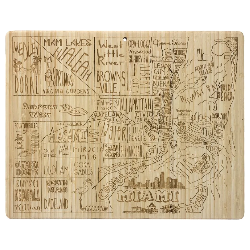 Miami City Life Bamboo Cutting & Serving Board