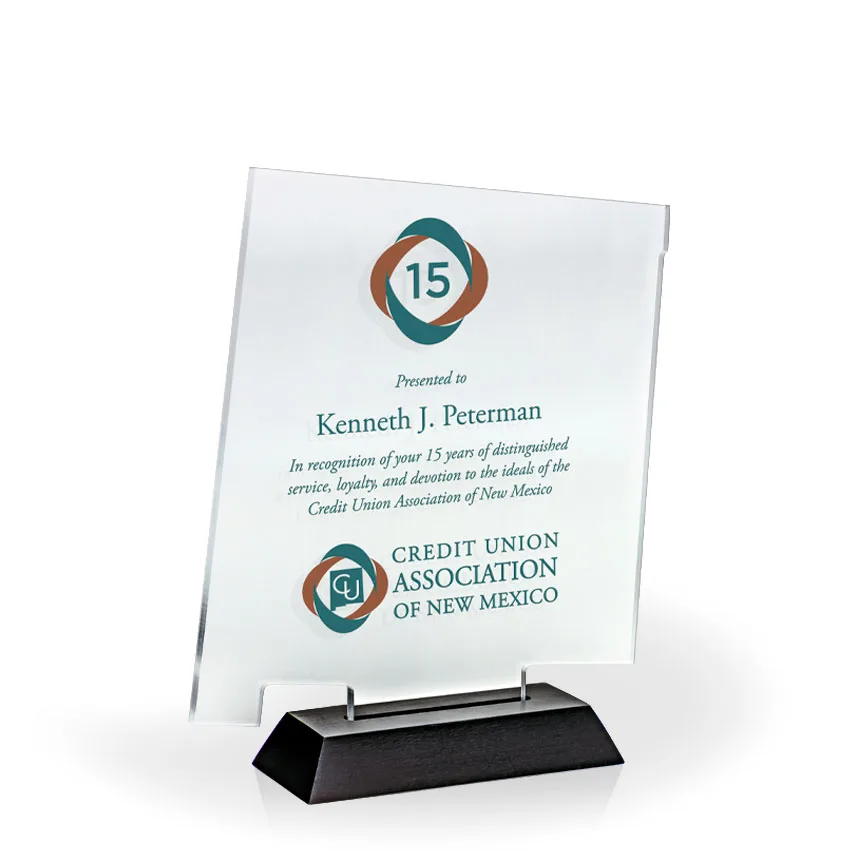 New Mexico Award with Black Wood Base - UV Print