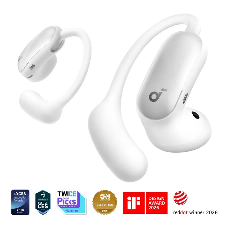 soundcore AeroFit 2 Pro 2-in-1 Open-Ear Earbuds - Gloss White