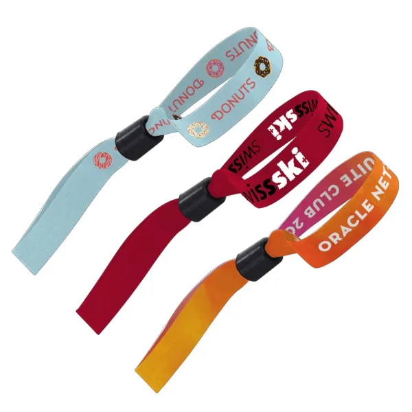 1/2" Dye-Sublimated Wristband with Locking Slider — Black