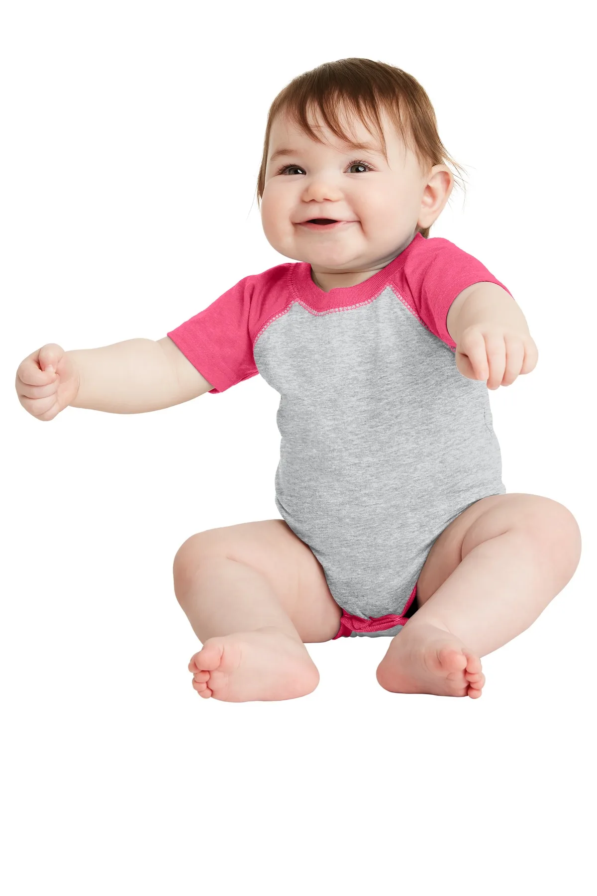 DISCONTINUED Rabbit Skins™ Infant Baseball Fine Jersey Bodysuit.