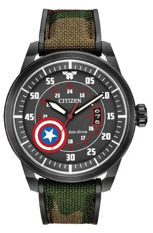 Marvel® by Citizen® Captain America Eco-Drive® Camo Strap Watch