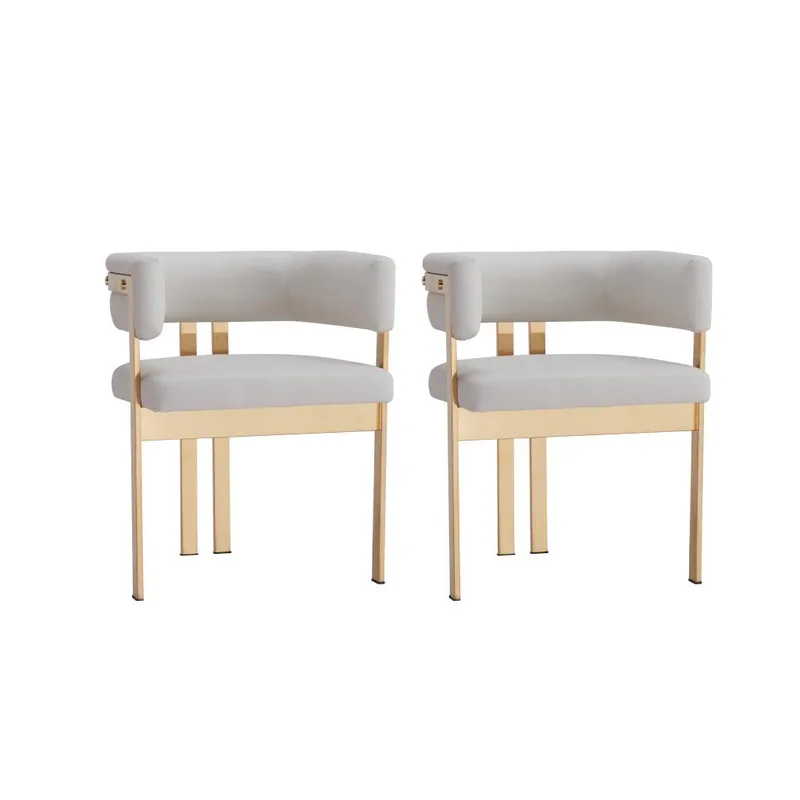 Pursonic Luxury Modern Dining Chair, 2 Piece Set, White