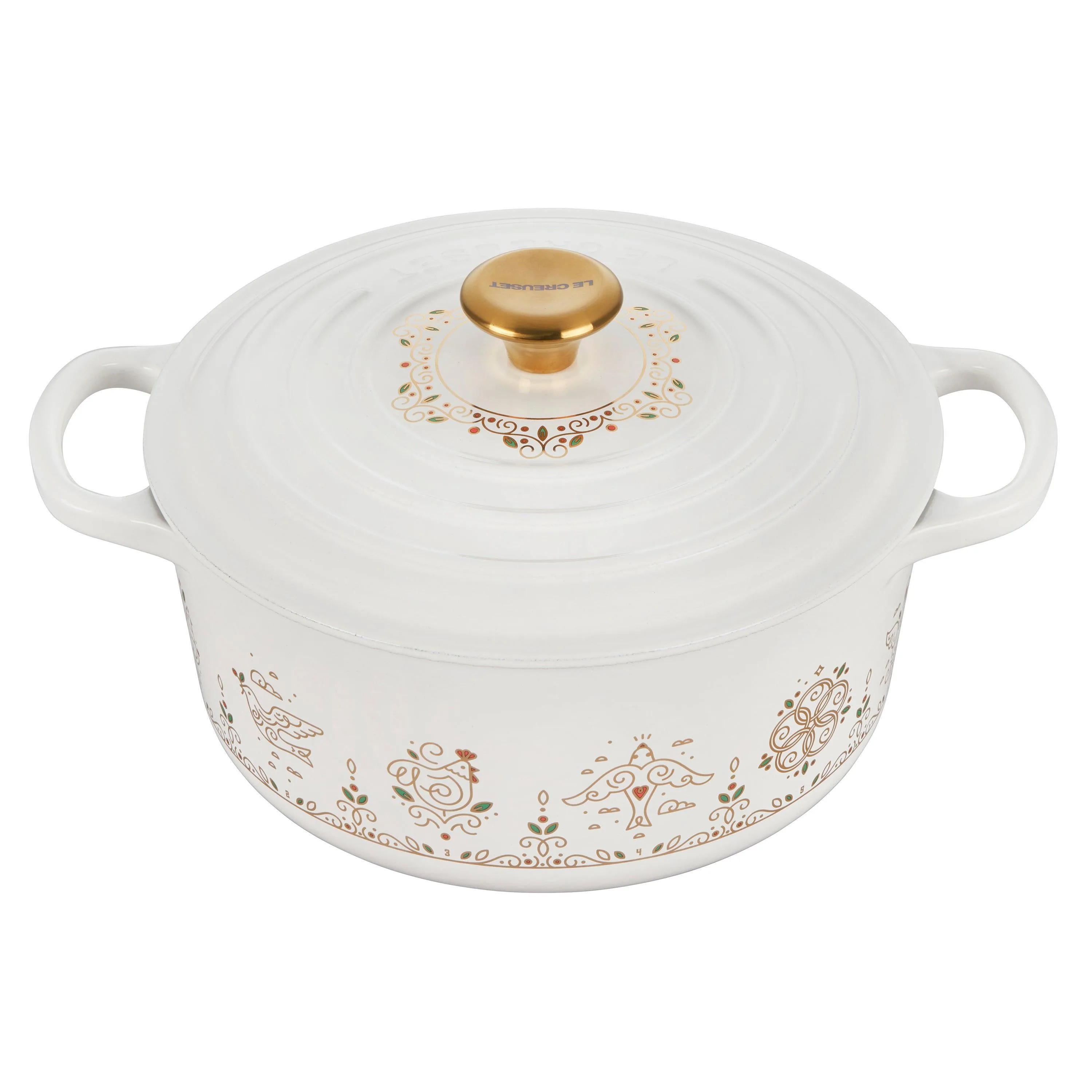 Le Creuset Noel Collection 3.5Qt Signature Cast Iron Round Dutch Oven White