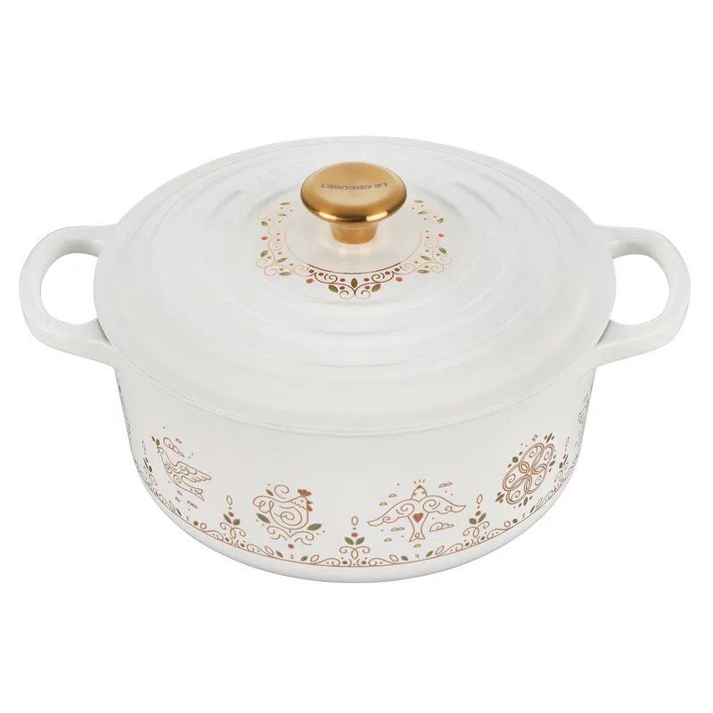 Le Creuset Noel Collection 3.5Qt Signature Cast Iron Round Dutch Oven White