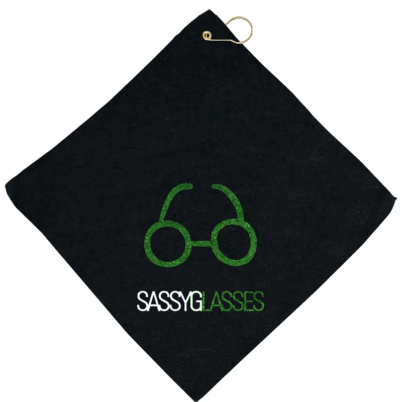 16"x16" Microfiber Golf Towelwith Hook & Grommet