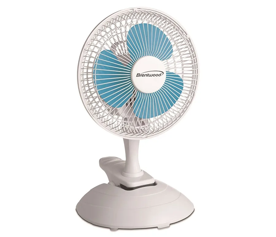 6'' White Clip Desk Fan
