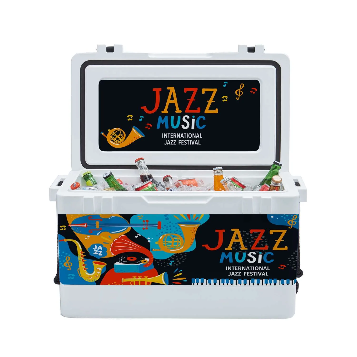 54QT Rotomolded Cooler, Wrap with 2 Lid Decals view 2