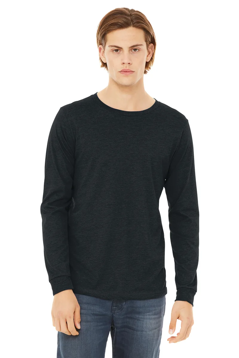 BELLA+CANVAS® Unisex Heather CVC Long Sleeve Tee view 3
