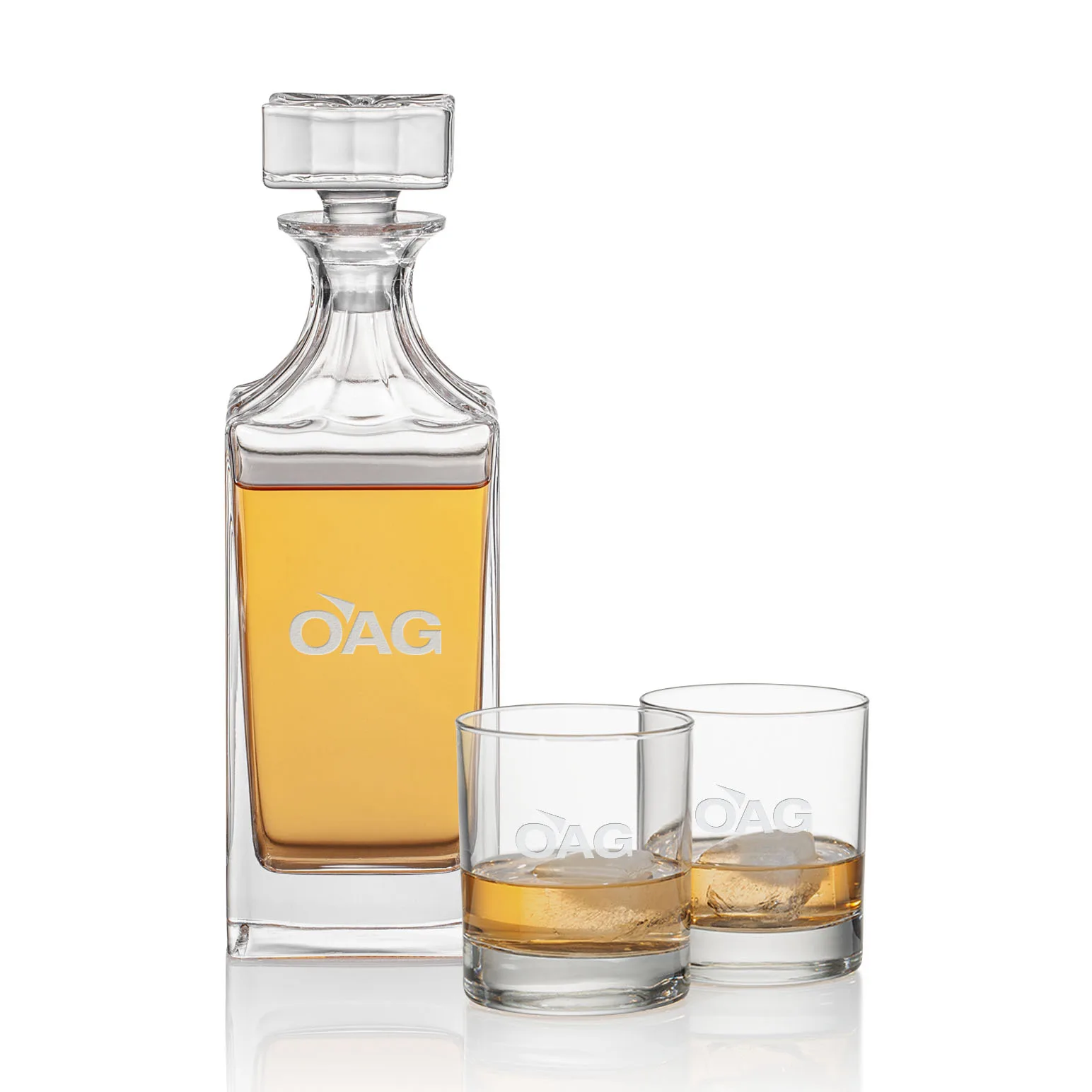 Decanter Set, Deep Etch, Decanter & 2 OTR
