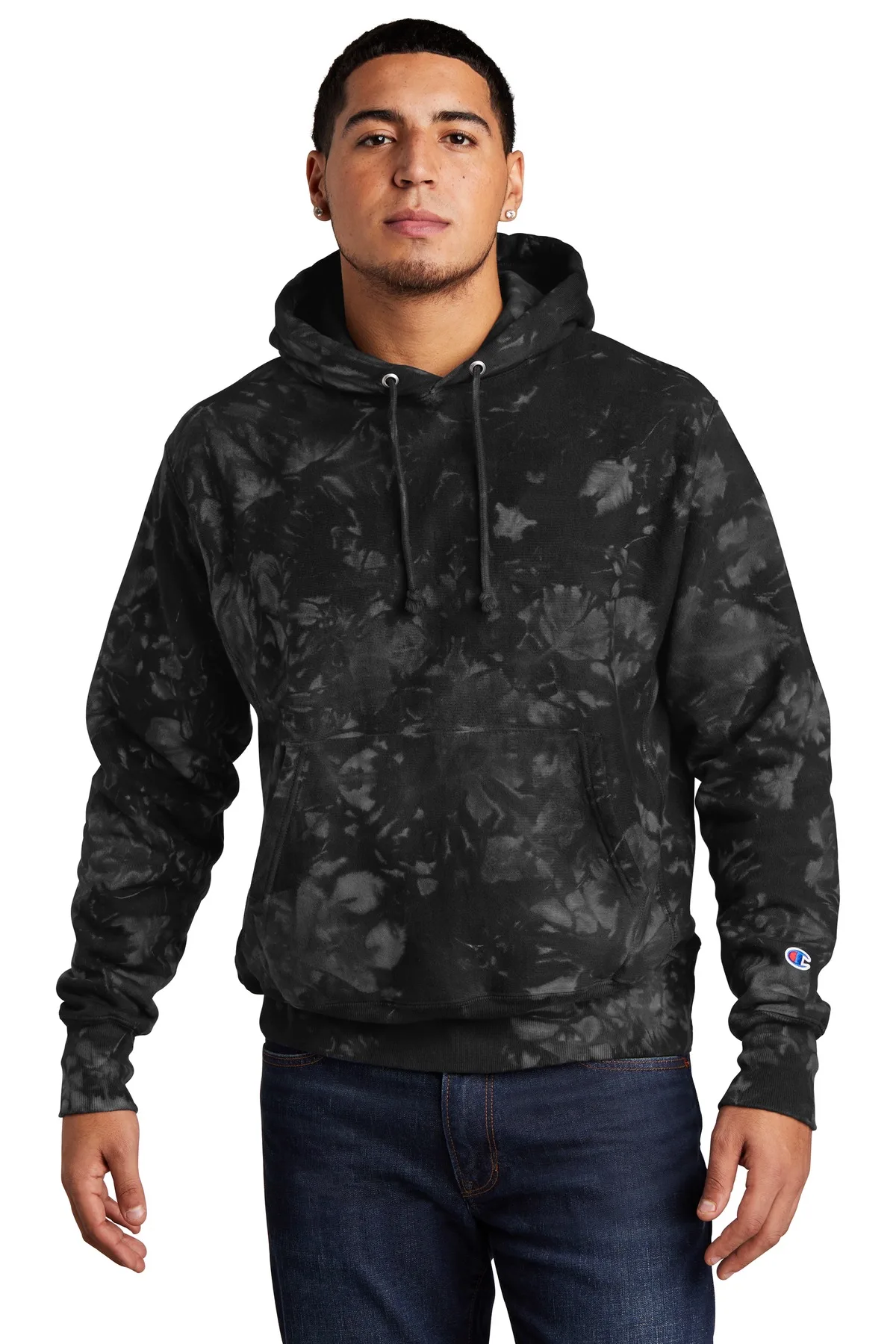 Champion ® Reverse Weave ® Scrunch-Dye Tie-Dye Hooded Sweatshirt.