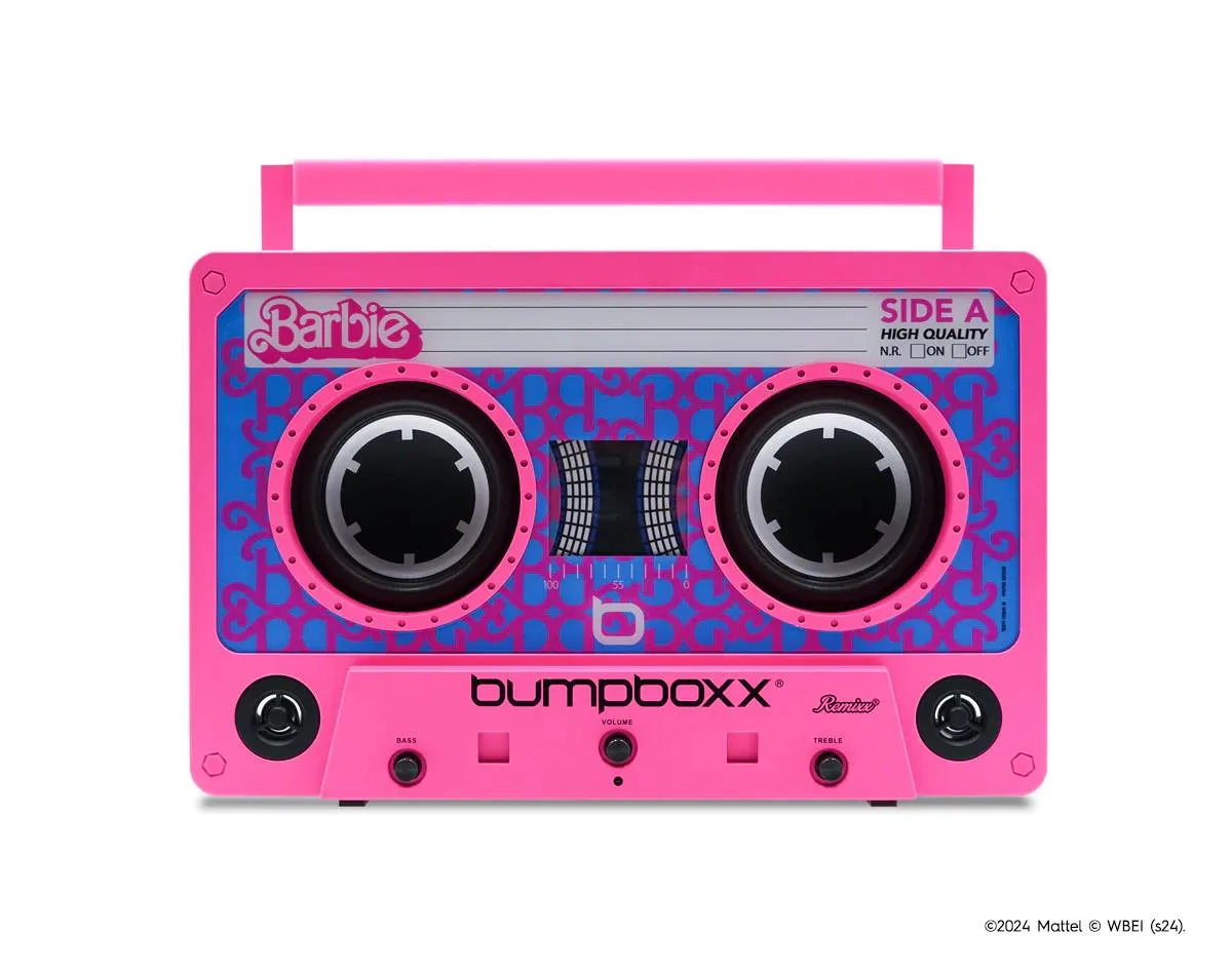 Bumpboxx Remixx Bluetooth Boombox Speaker Barbie Pink