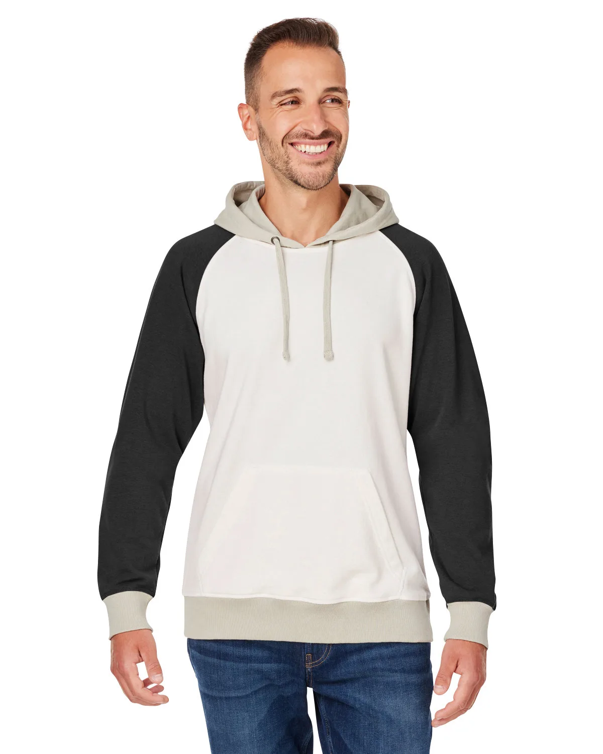 J AMERICA Unisex Vintage Tricolor Hooded Sweatshirt