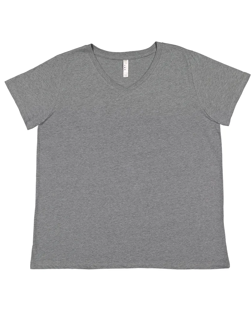 LAT Ladies' Curvy V-Neck Fine Jersey T-Shirt view 7