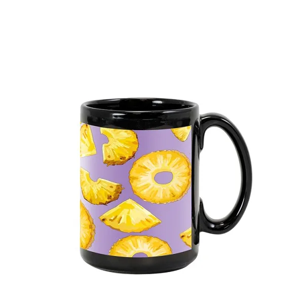 15 Oz. Black Ceramic El Grande Sublimation Mug