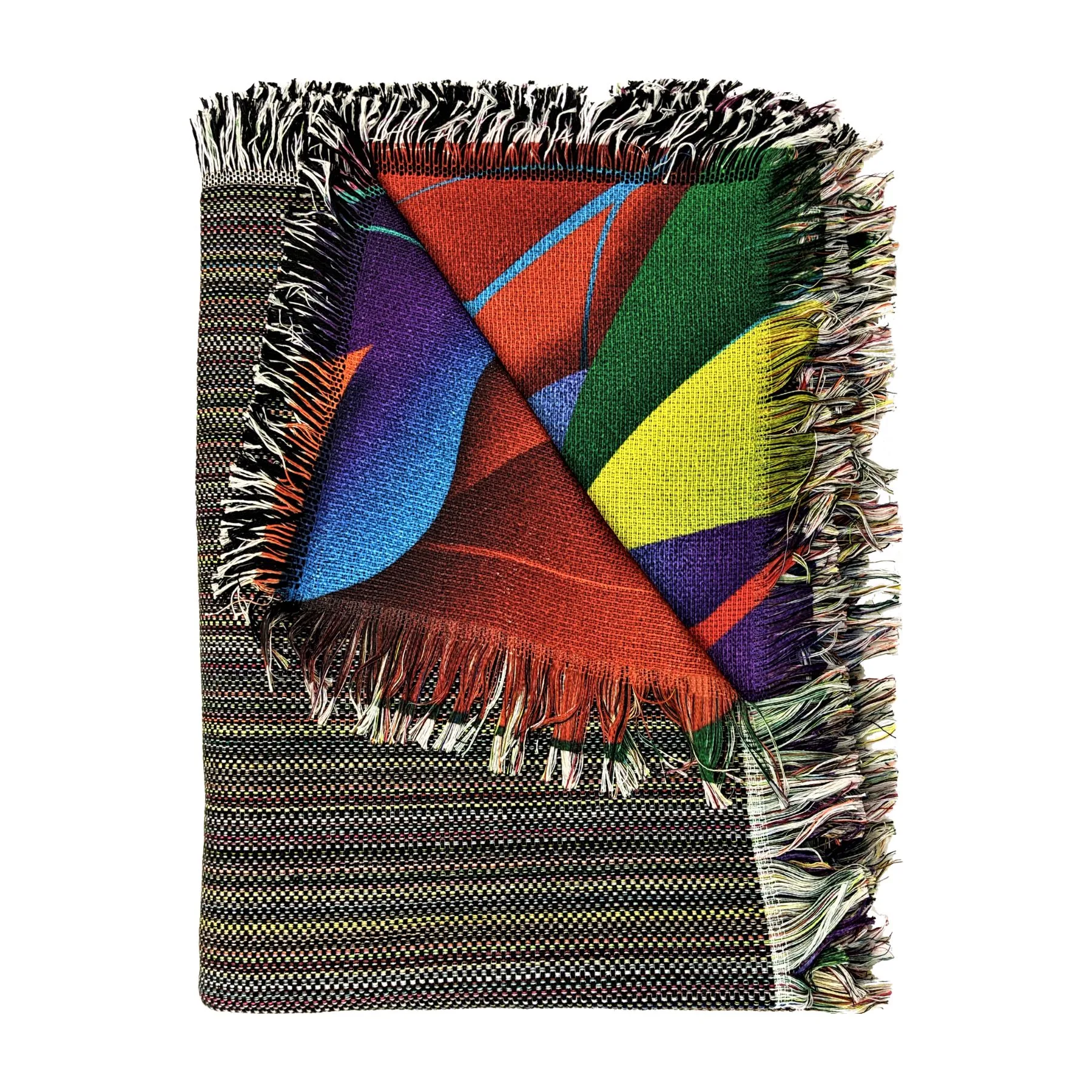 Fringed Woven Tapestry (50"x60") Blanket Domestically Decorated