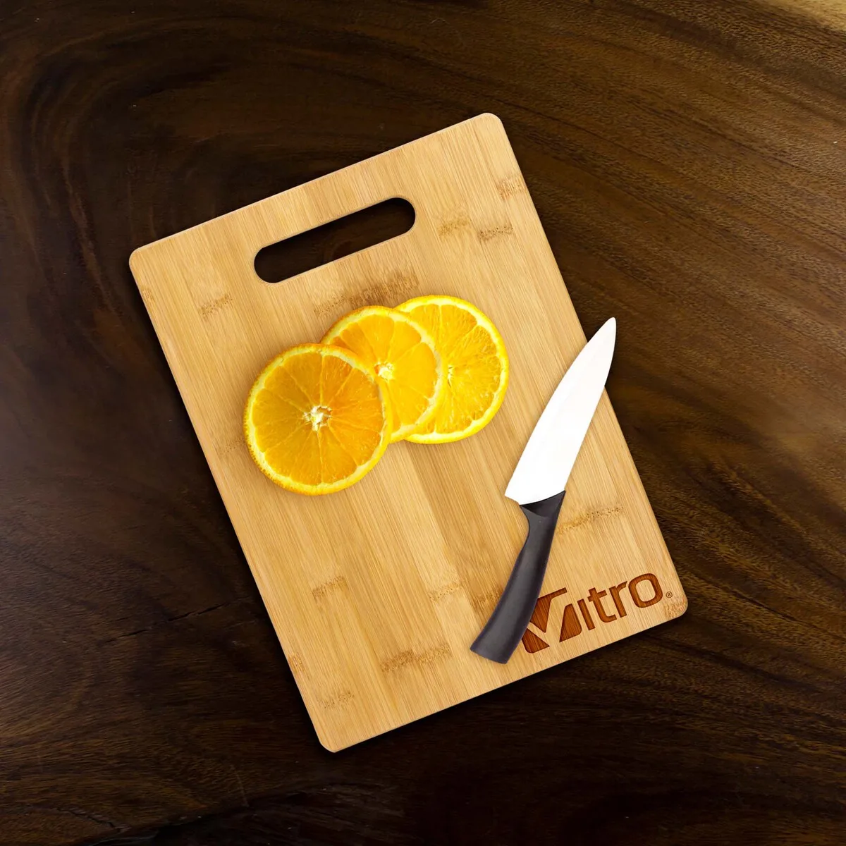 11" Bamboo Cutting Board with Handle view 3