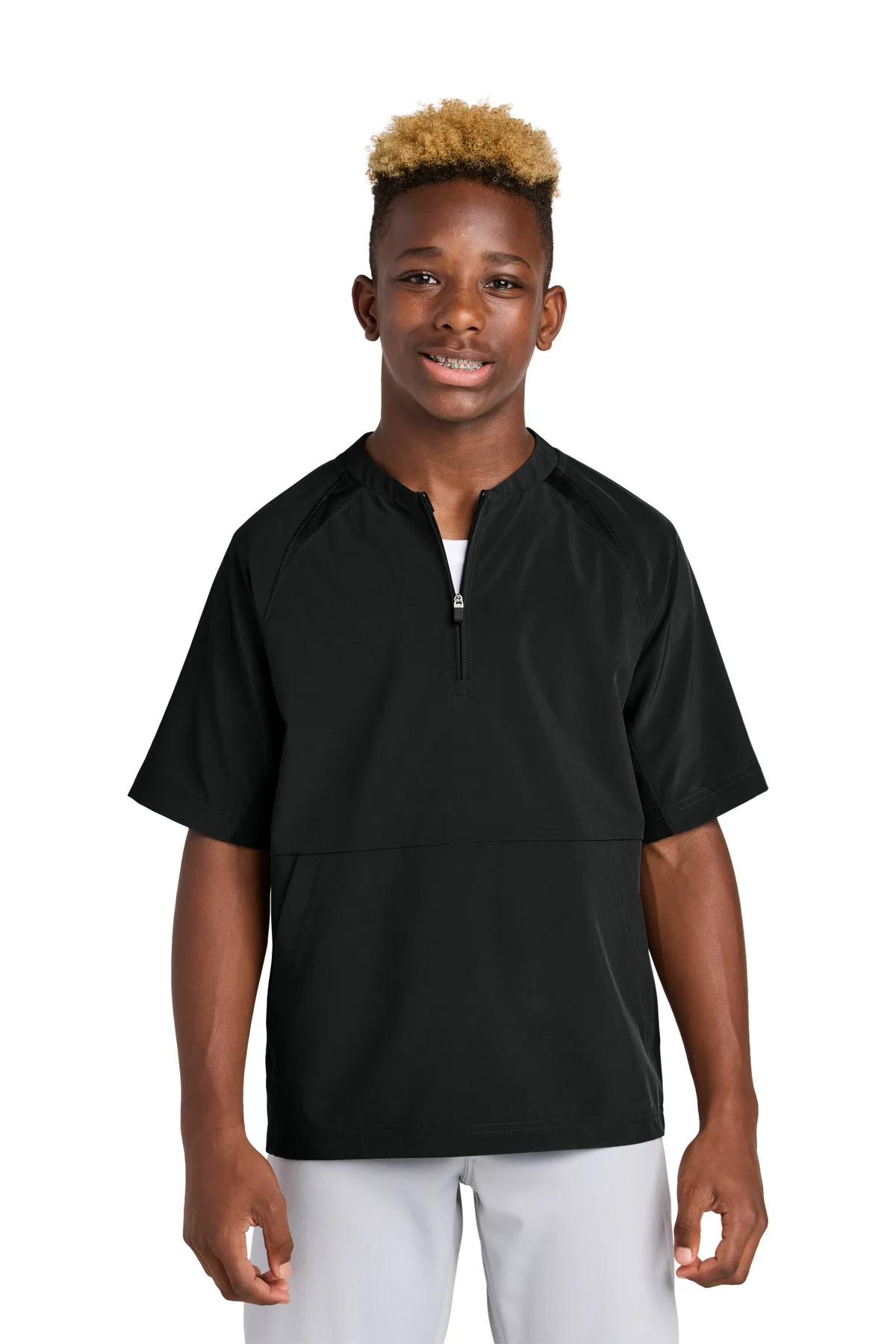 Sport-Tek® Youth Repeat 1/2-Zip Short Sleeve Jacket