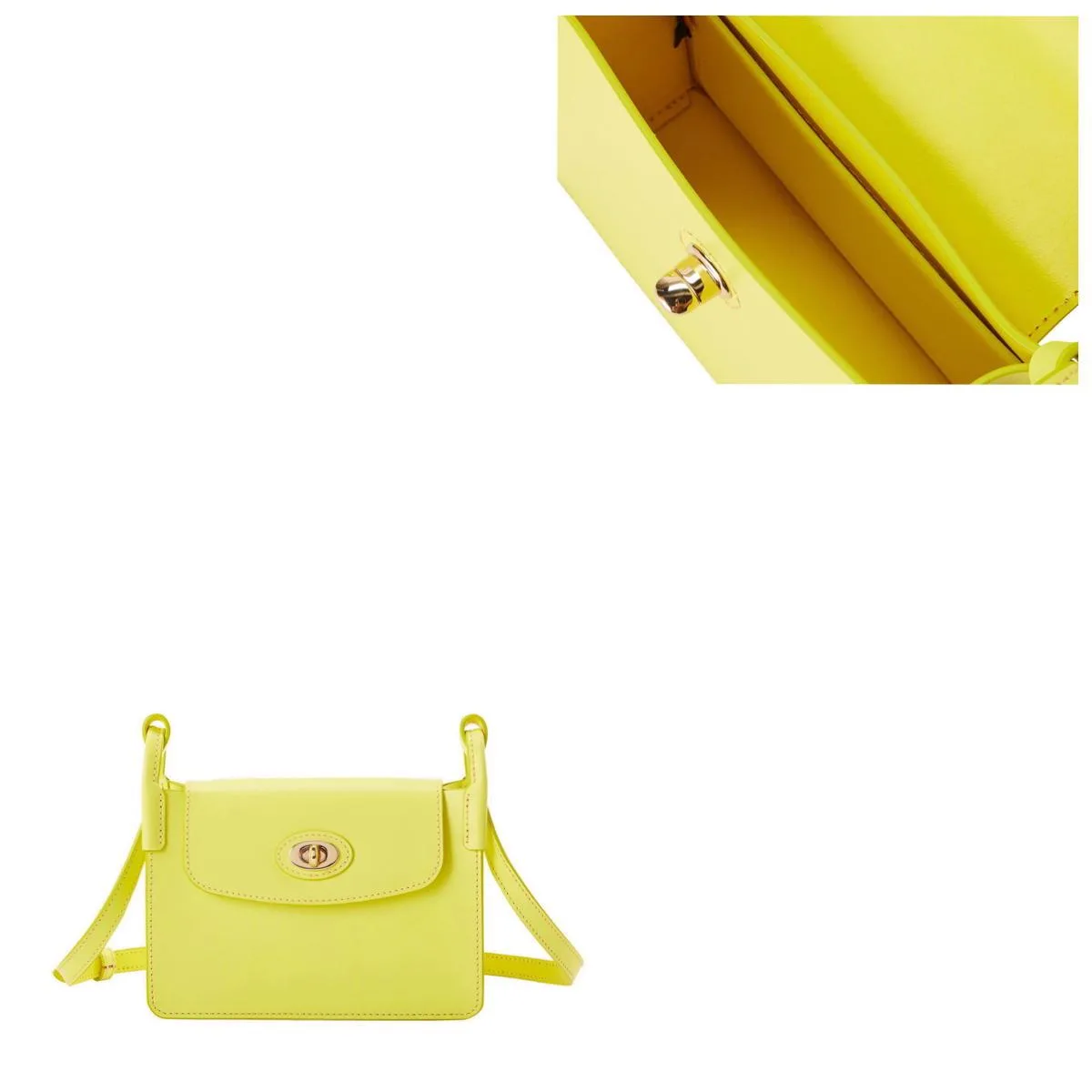 Dooney & Bourke Yellow Sweety Leather Pinky Bag