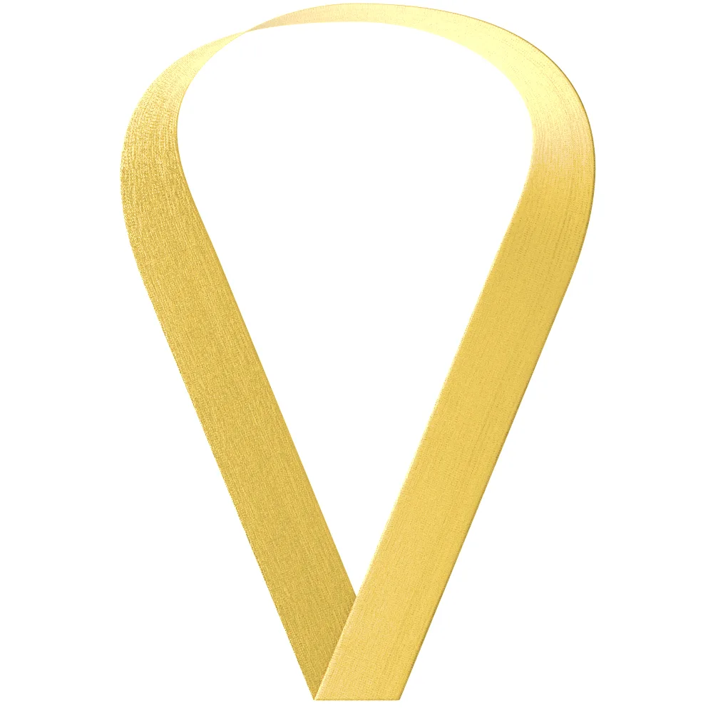 Metallic Gold Neckband Sewn Through (1-1/2" x 34")