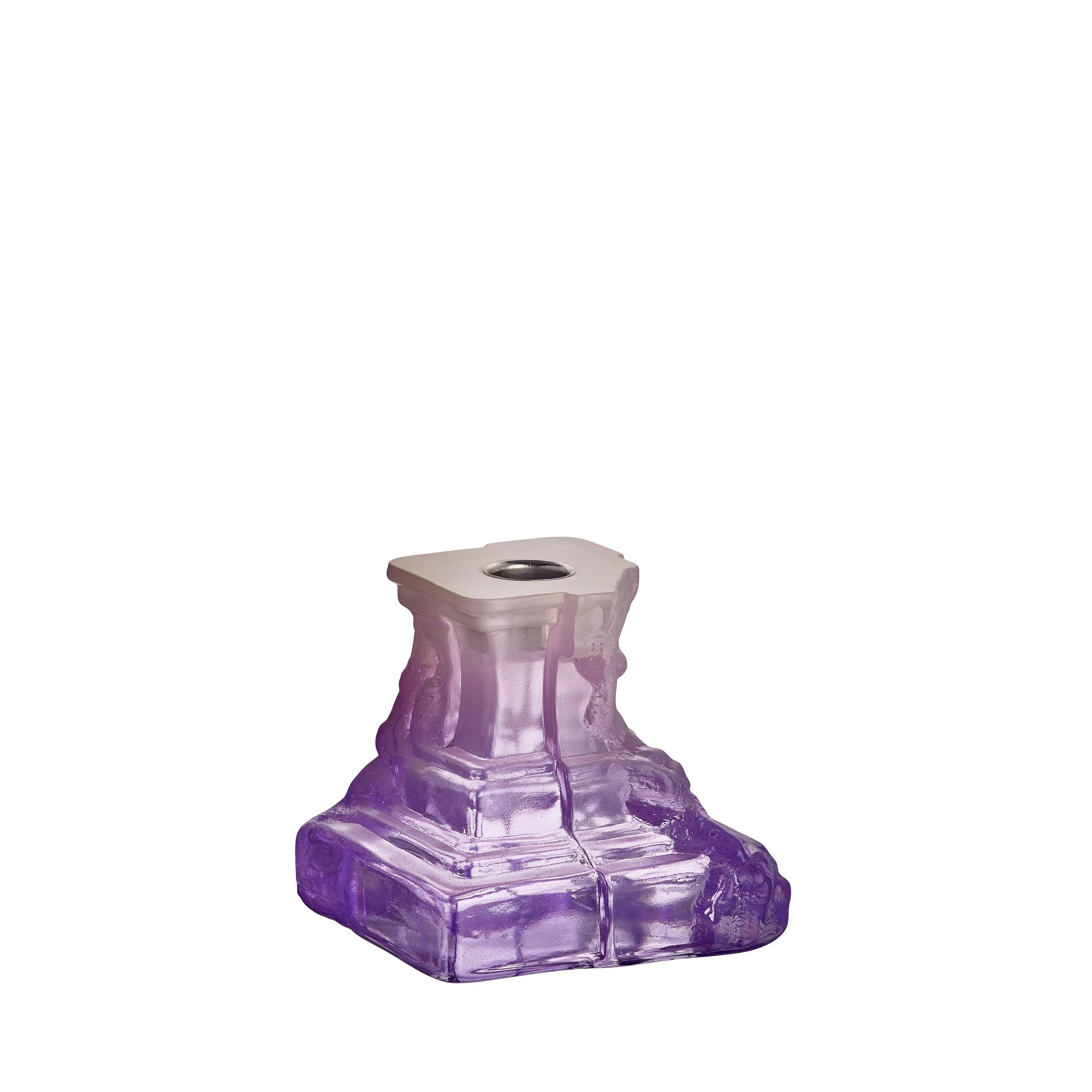 Kosta Boda Rocky Baroque Candlestick Lilac Haze Small