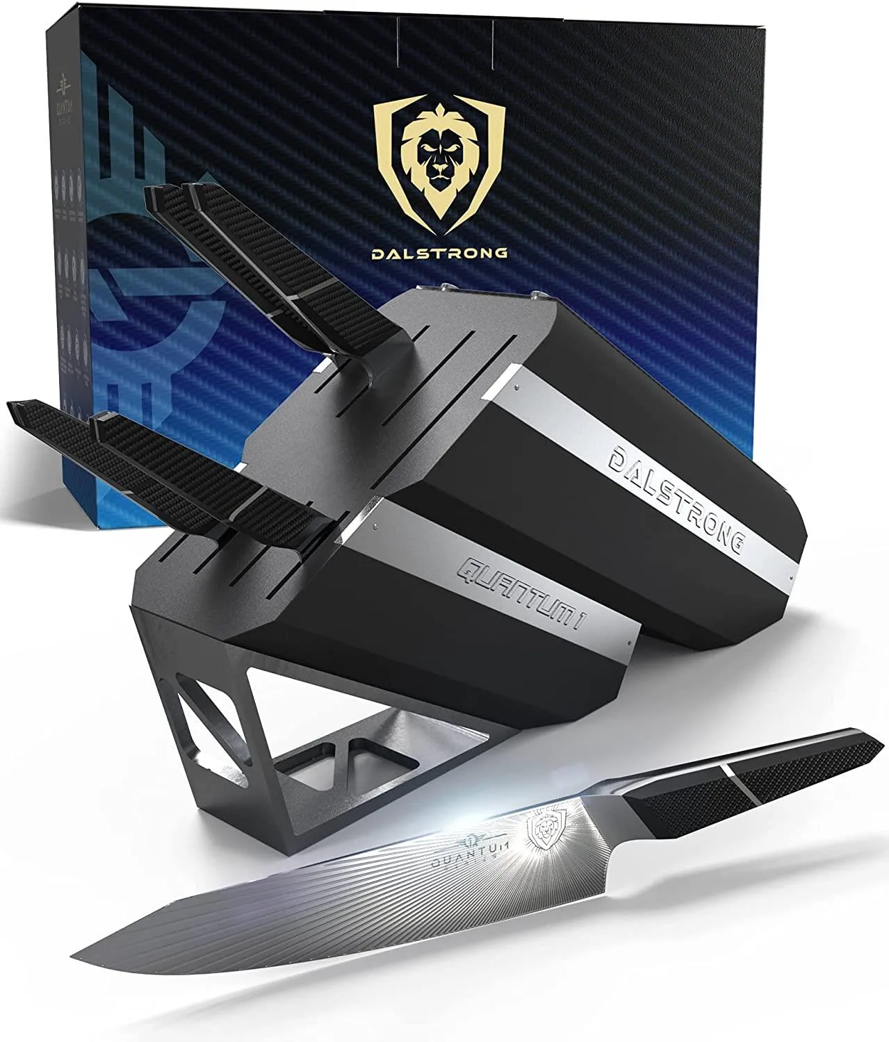 Dalstrong 5-Piece Knife Set With Storage Block - Quantum 1 Series - American Steel - G10 Handle