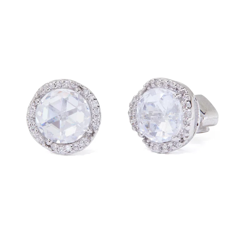 kate spade new york That Sparkle Pave Round Large Studs - Clear Silver