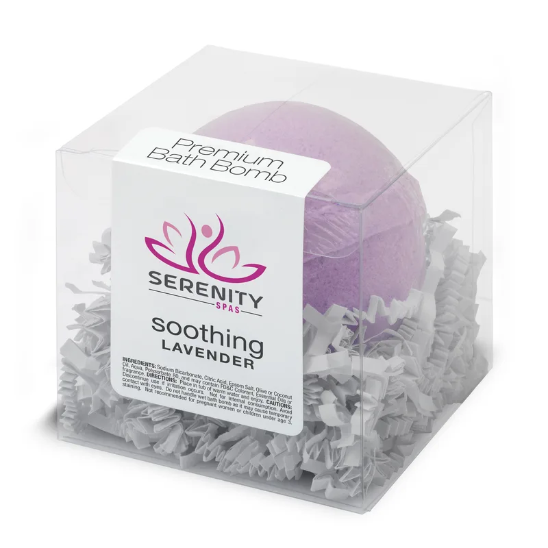 Premium Bath Bombs, Single Pack Box - Soothing Lavender