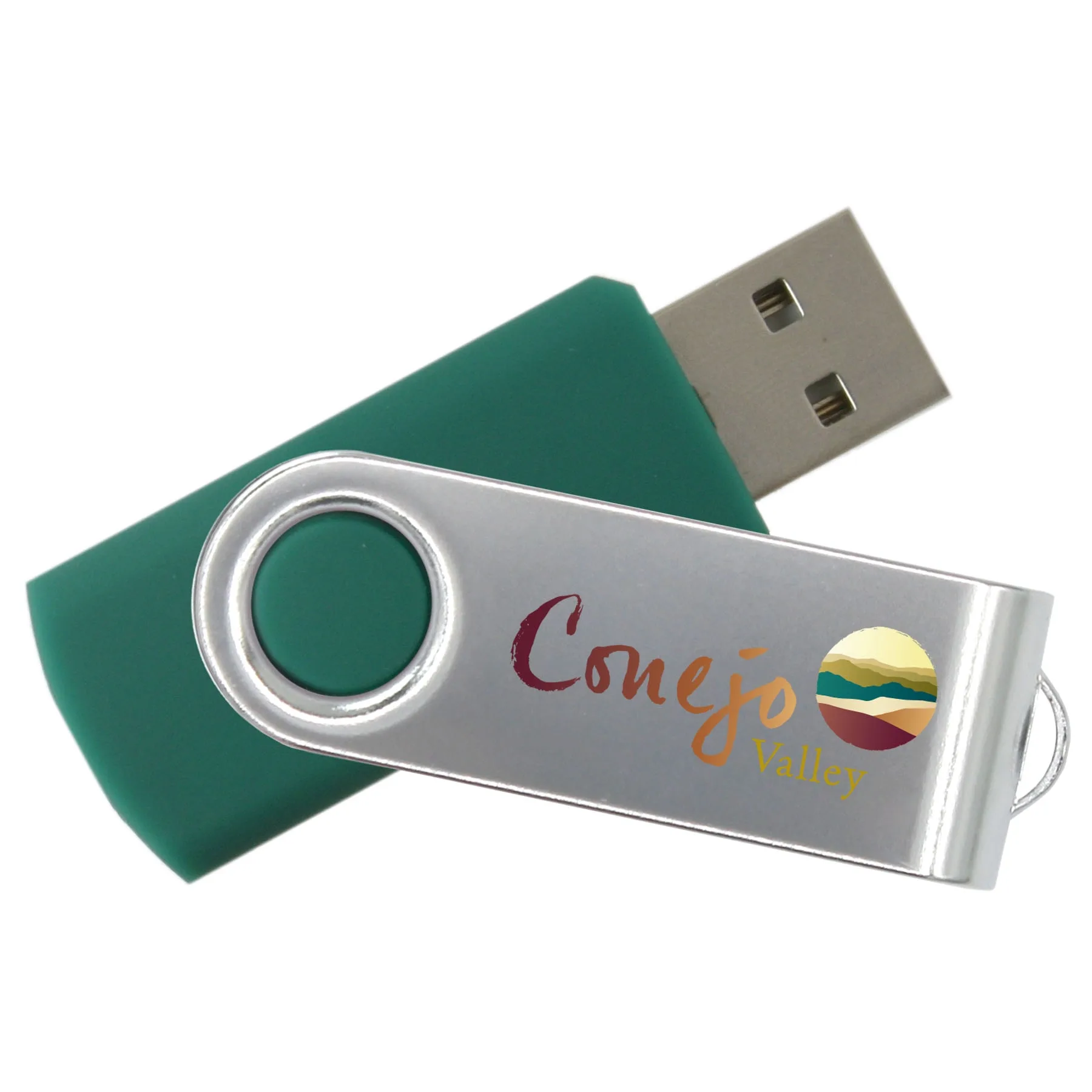 iClick® Silver Swivel USB Flash Drive 4GB view 2