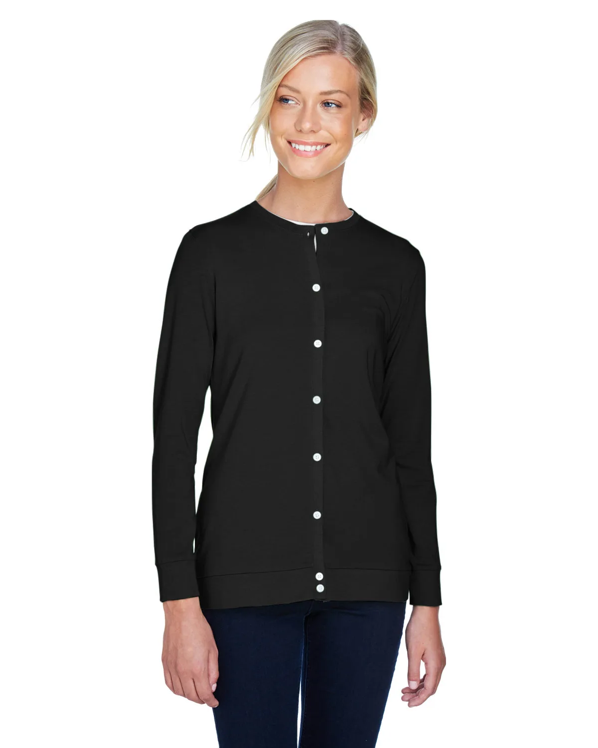 Devon and Jones Ladies' Perfect Fit™ Ribbon Cardigan