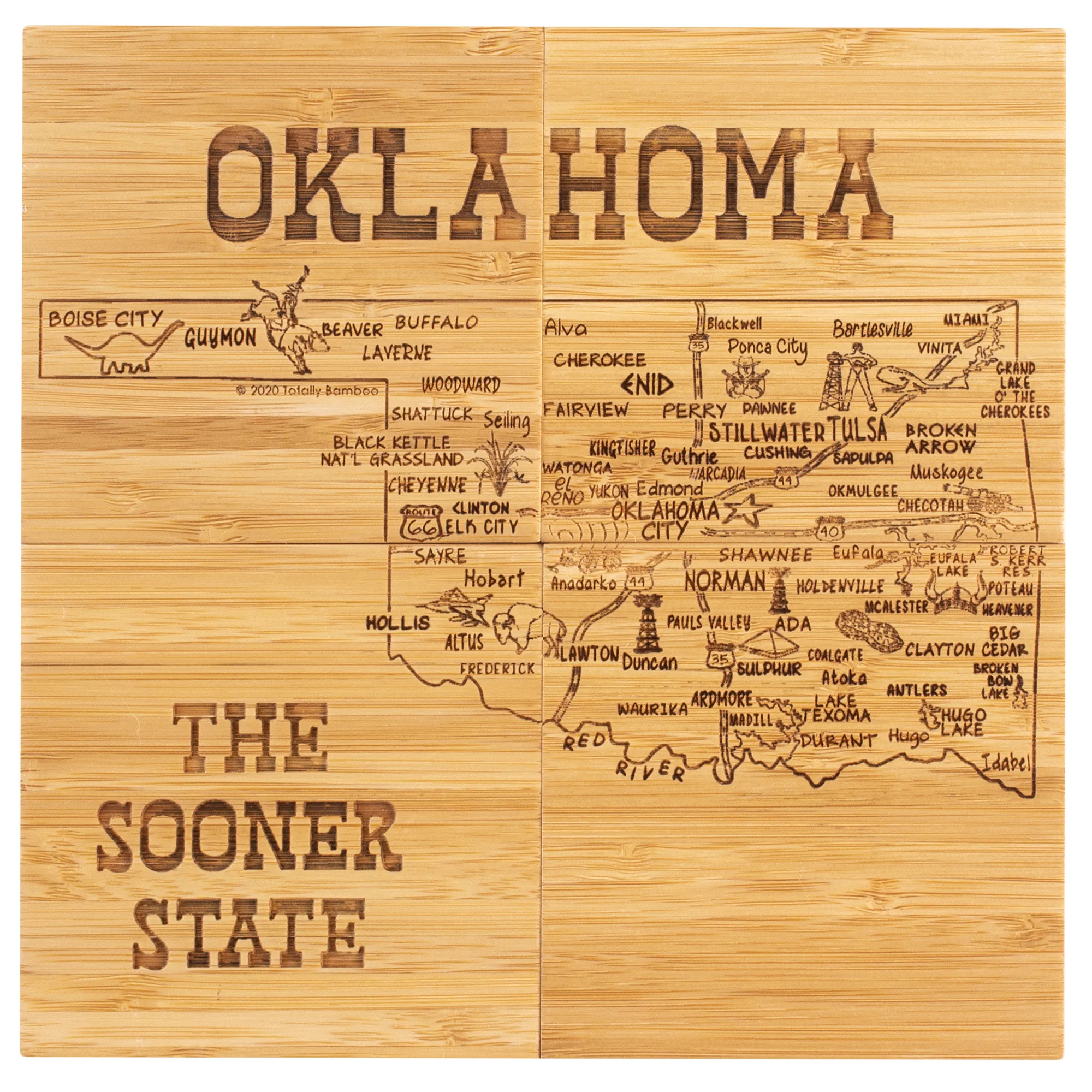 Oklahoma Puzzle Coaster Set view 3