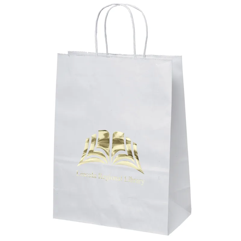Jenny - White Shopper - Foil Print (10" x 5" x 13")