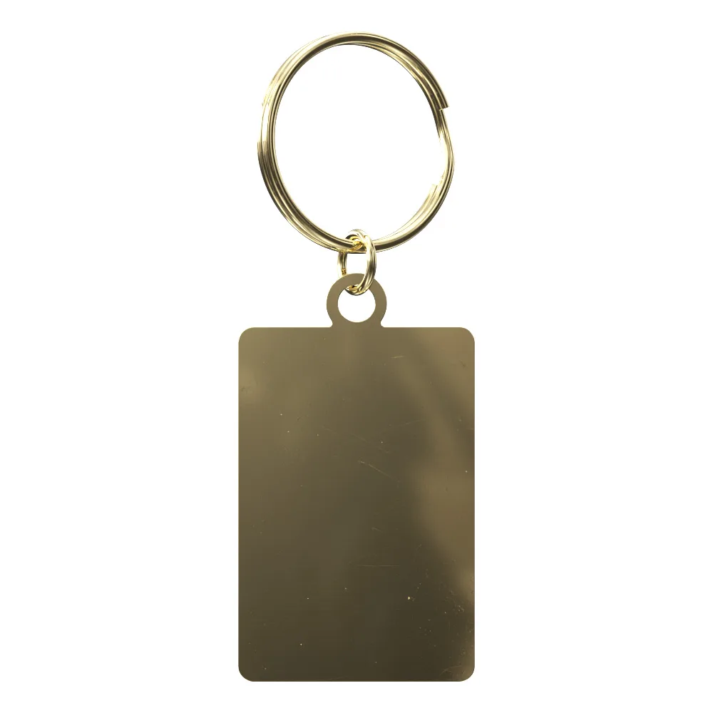 Vibraprint® Bright Gold Rectangle Key Tag (1-1/8" x 1-3/4") view 2